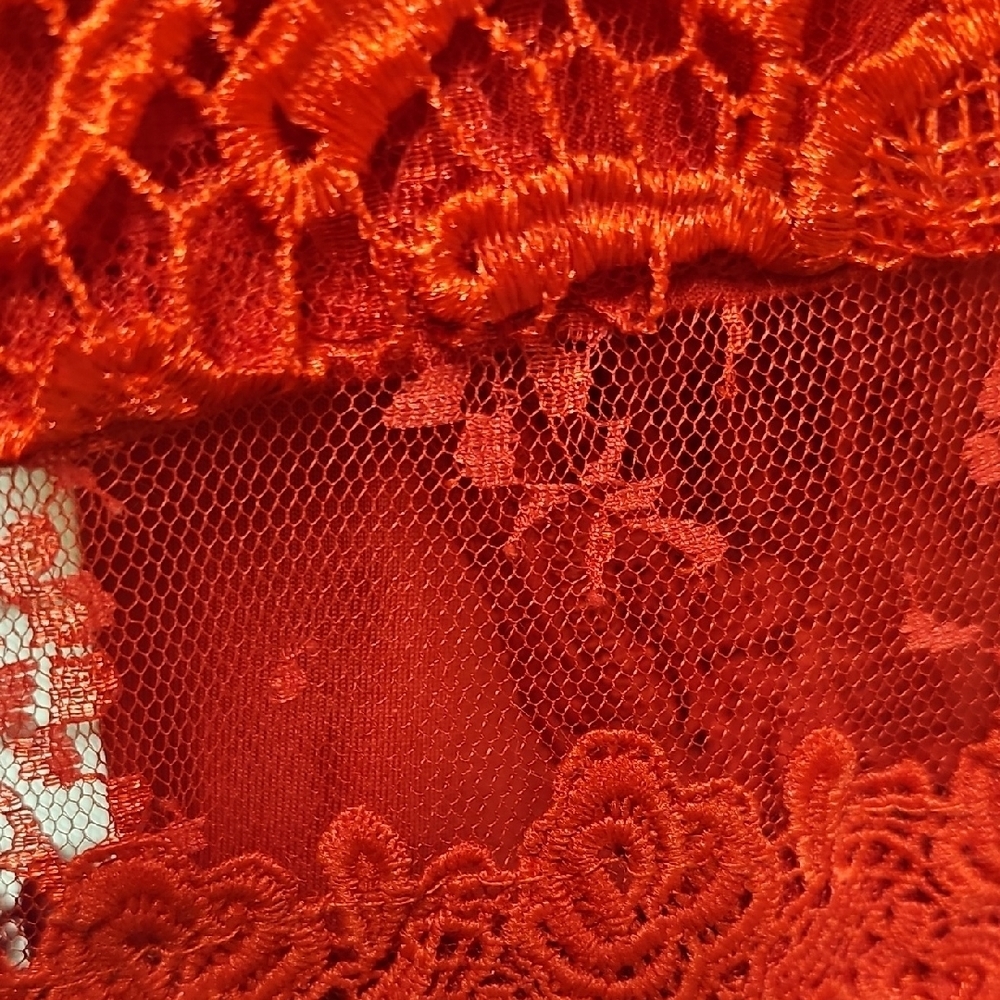 VENUS Sexy Red Lace Mini Bodycon Dress Sz 10 Like New - Picture 5 of 9